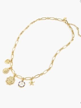 Jcrew Clustered heart charms chain necklace NWT